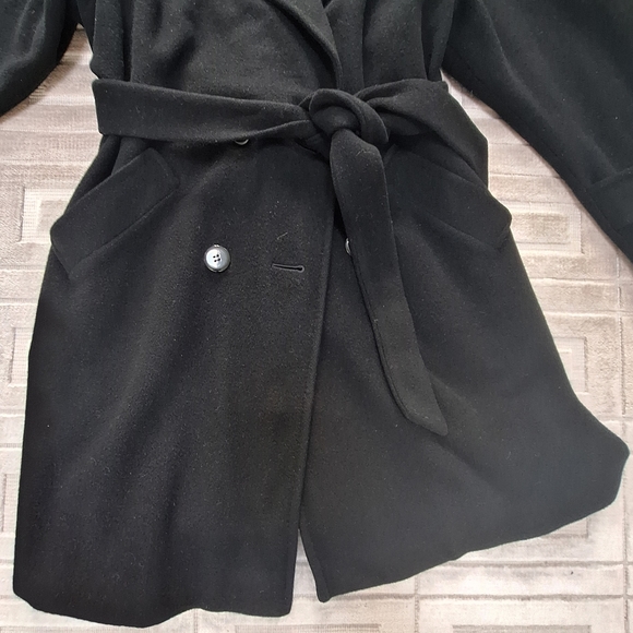 Vintage Regency Cashmere | Black Robe-Style Coat - Picture 4 of 16